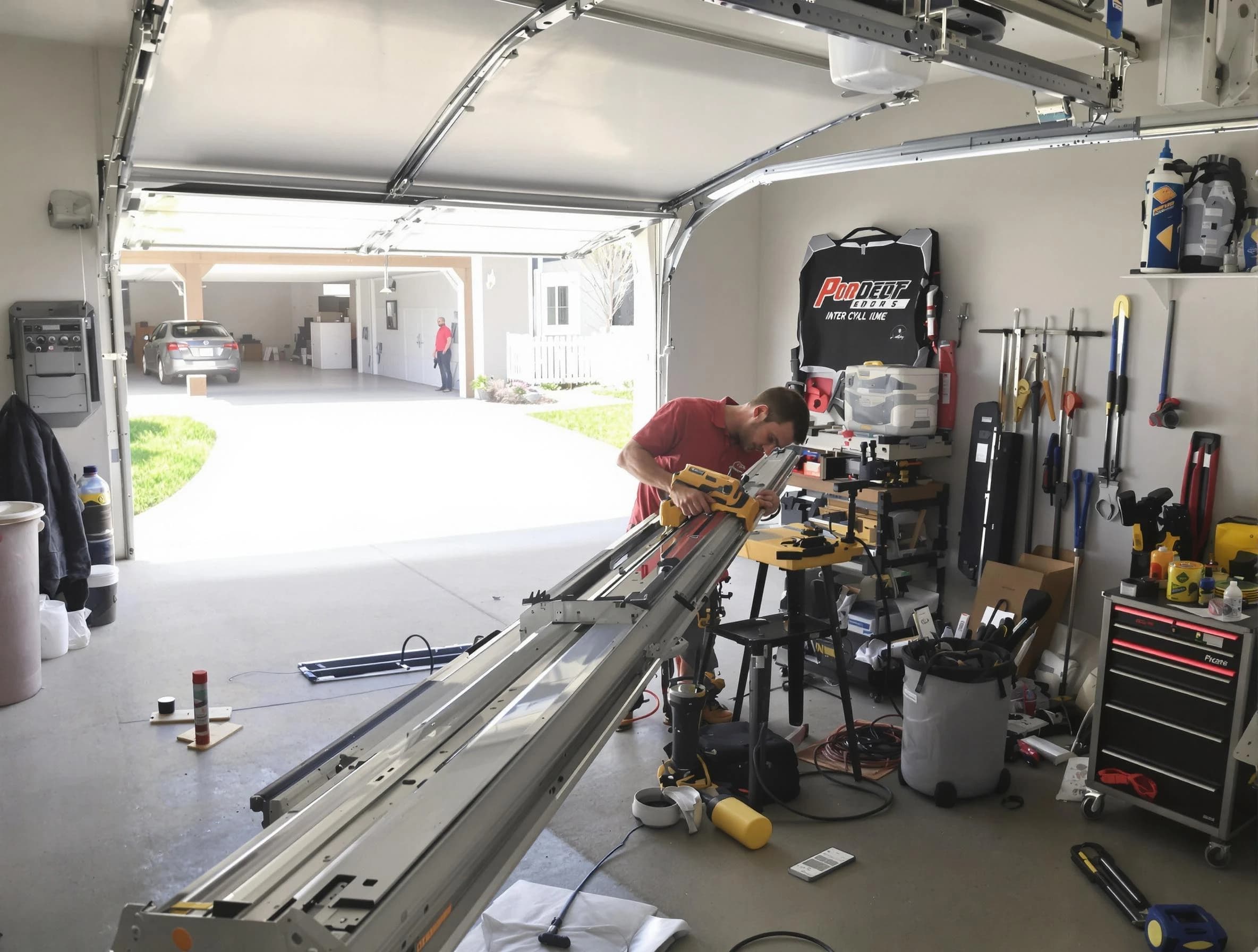 Highland Garage Door Repair expert performing track repair in Highland