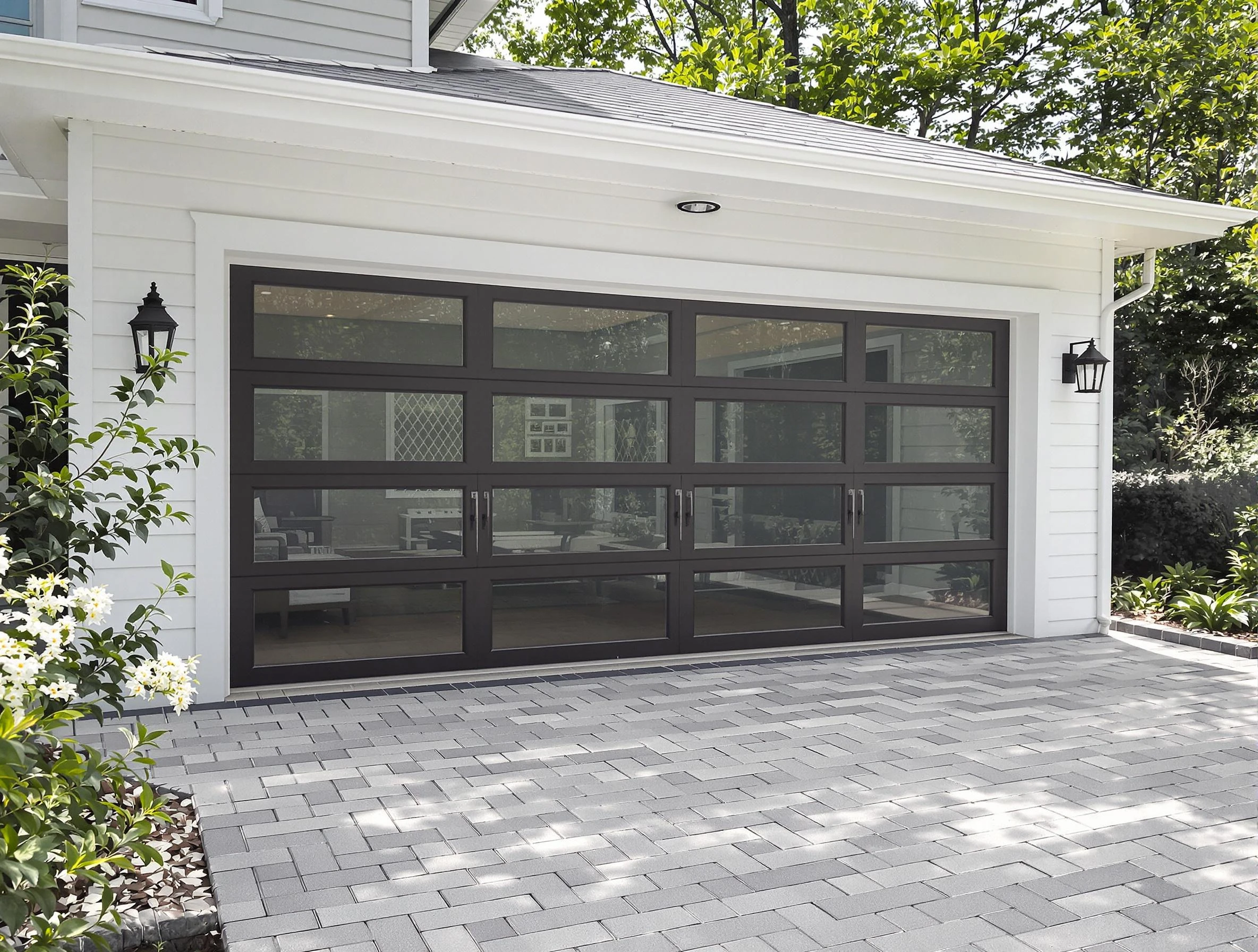 Highland Garage Door Repair design specialist presenting custom garage door options to Highland homeowner